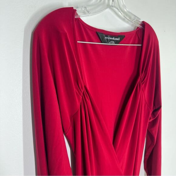 New Norma Kamali Sweetheart Neckline Wrap Dress Red Bodycon Sz XXL - Picture 3 of 7